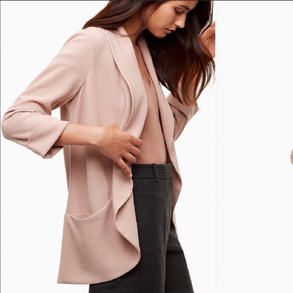 Aritzia Wilfred chevalier blush pink blazer - s4